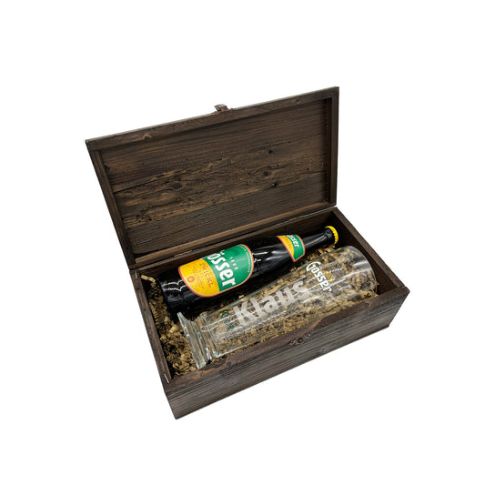 Geschenkbox mit personalisiertem Glas